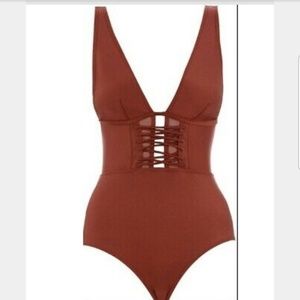 NWT -Bronze Zimmermann lace up one piece swimsuit